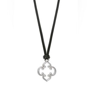 Brighton Silver Quatrefoil Pendant on Black Cord currently sold online
